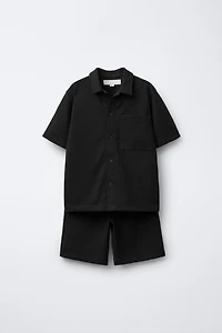 SHIRT AND BAMBOO BERMUDA SET WITH POCKET