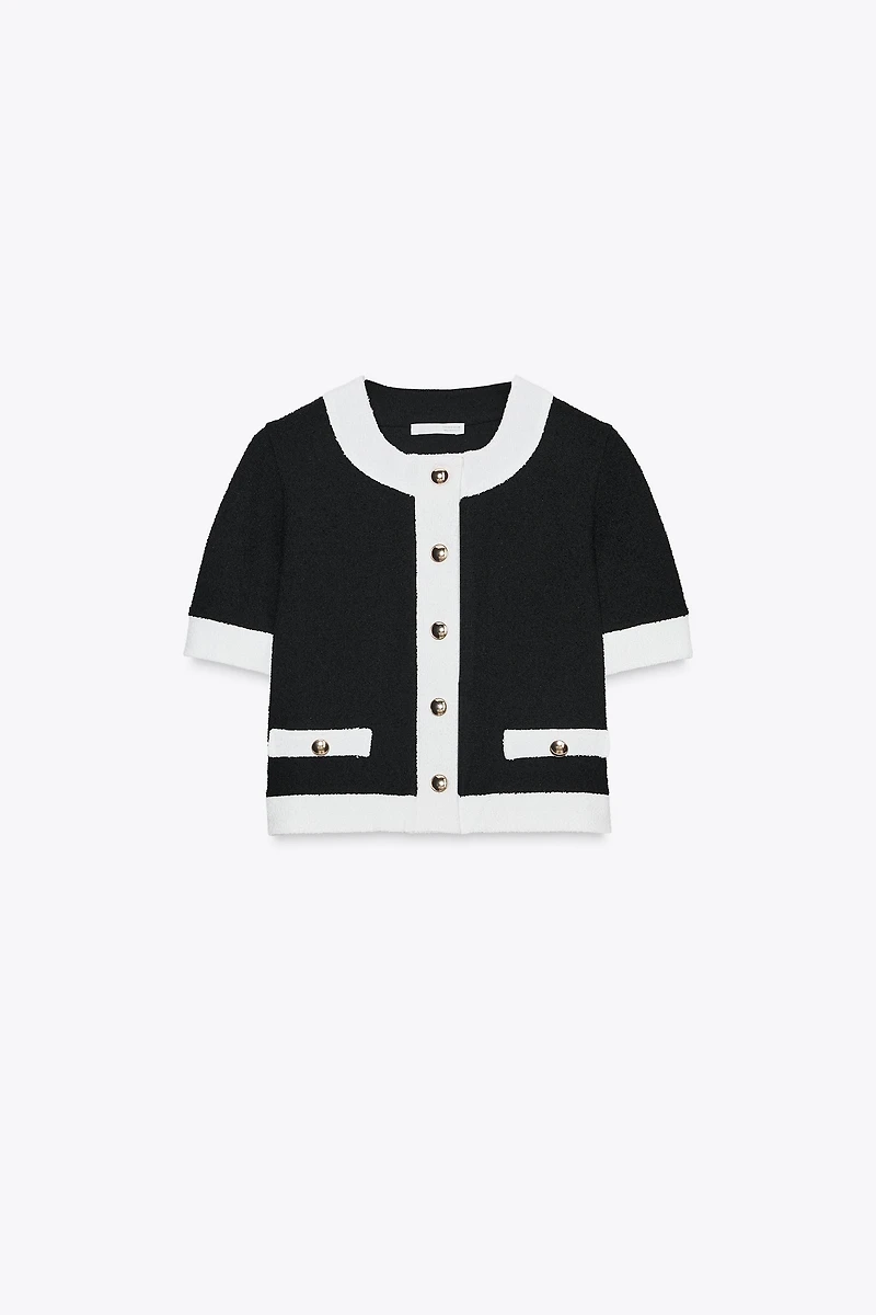 CONTRAST BOUCLÉ JACKET