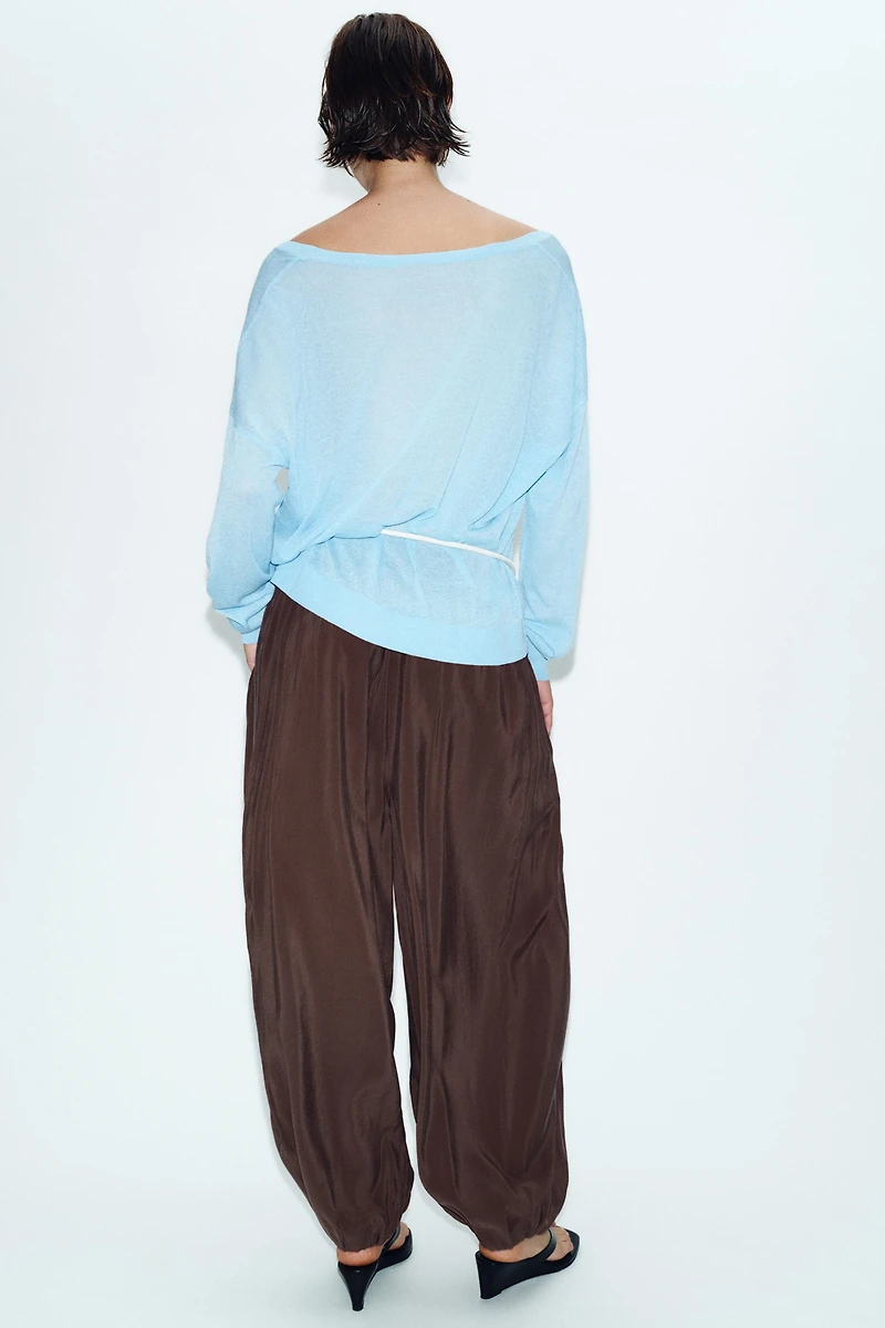 PANTALON BOUFFANT À TAILLE ÉLASTIQUE