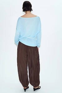 PANTALON BOUFFANT À TAILLE ÉLASTIQUE