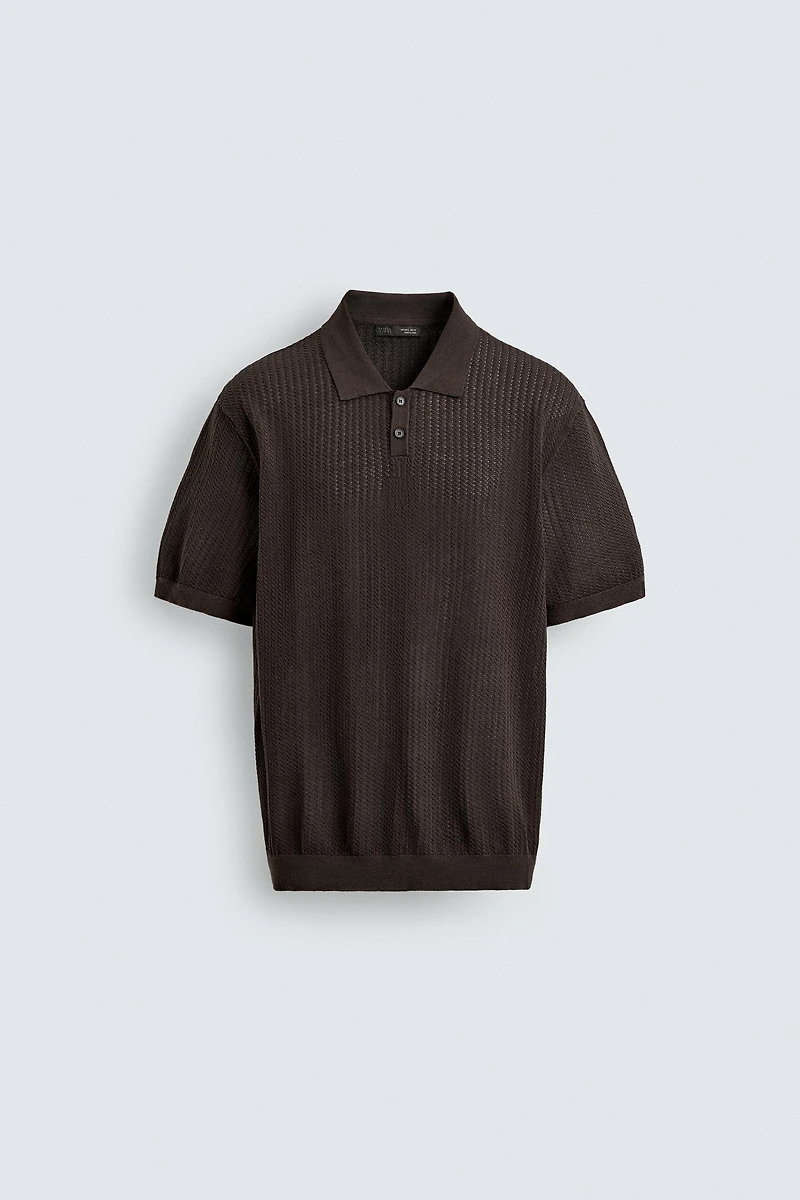 POLO REGULAR FIT EN MAILLE STRUCTURÉE