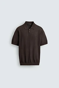 POLO REGULAR FIT EN MAILLE STRUCTURÉE
