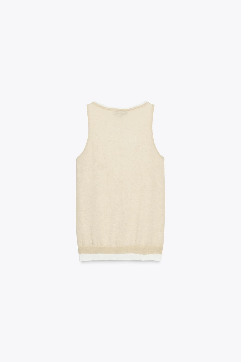DOUBLE LAYER KNIT TOP