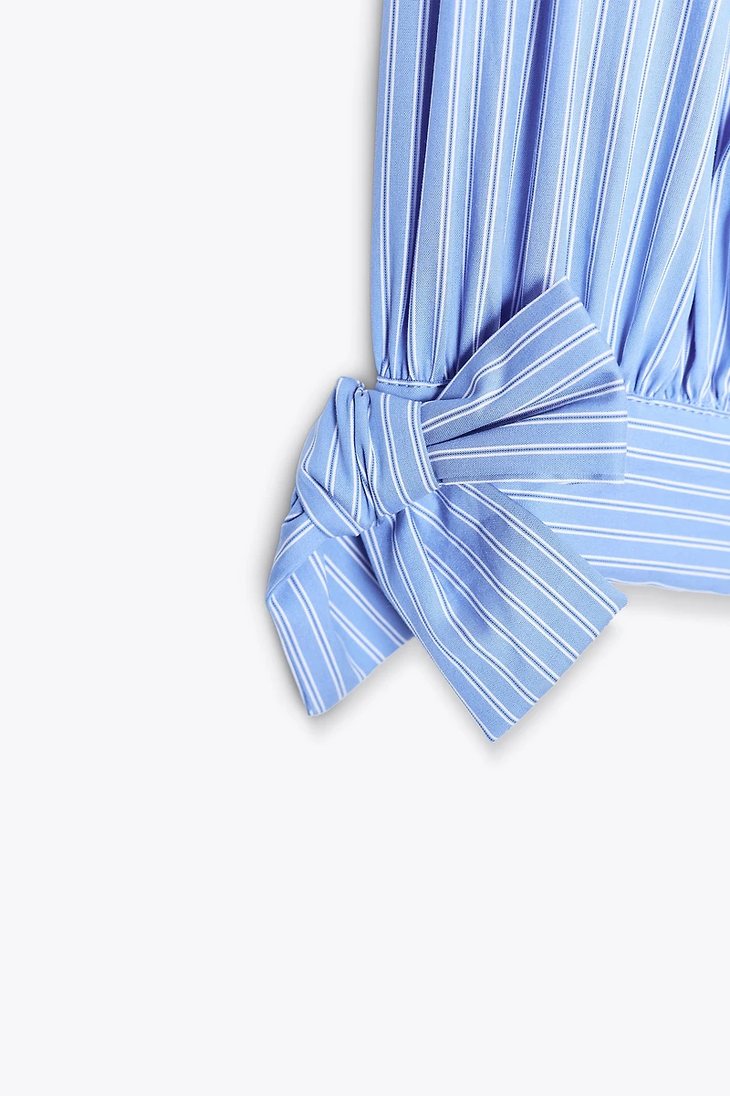 POPLIN SHIRT WITH TIES