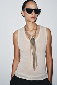 WOOL BLEND SLEEVELESS TOP