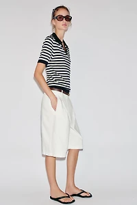 STRIPED SHORT SLEEVE KNIT POLO