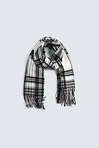 PLAID FRINGE SCARF