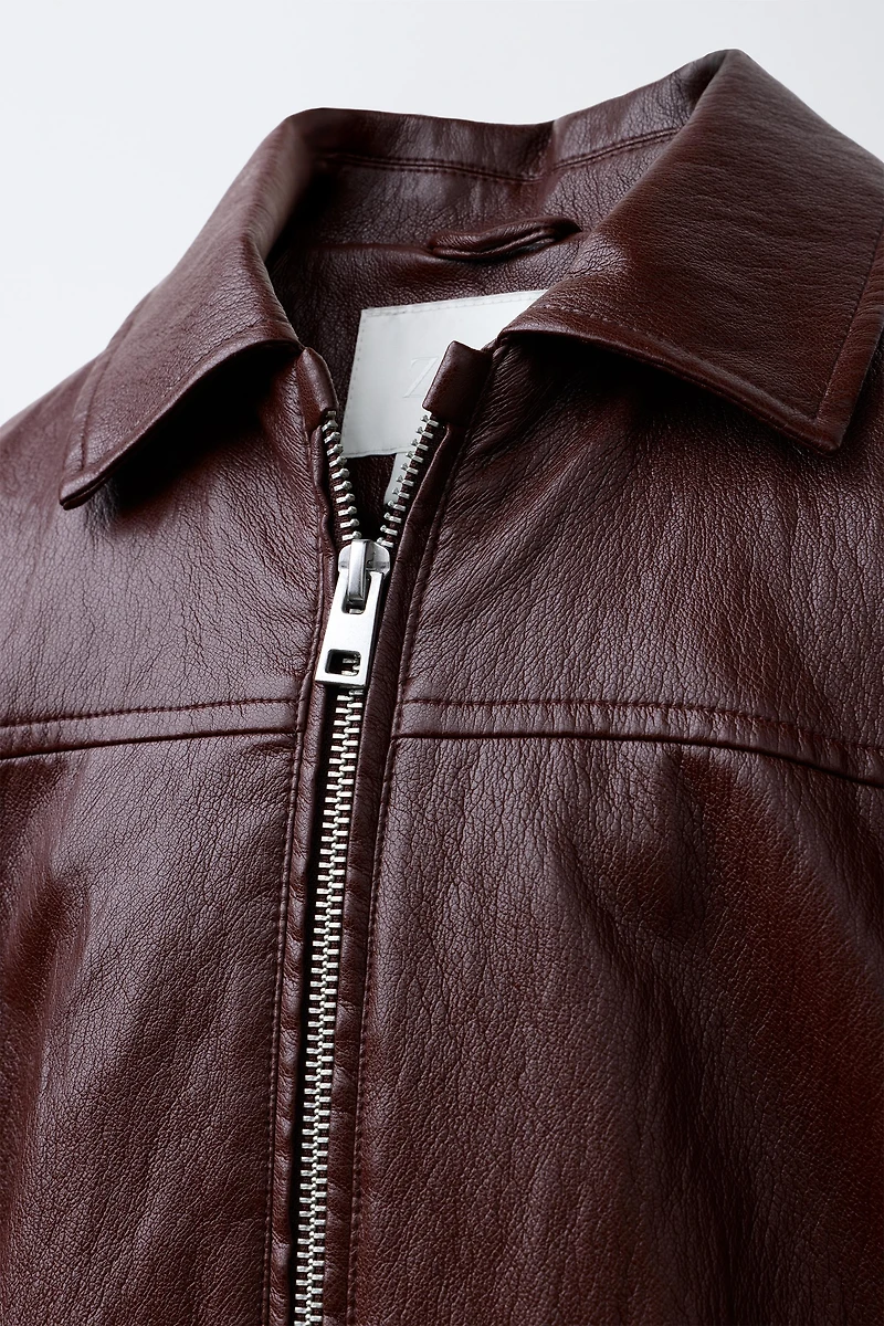 BLOUSON BOMBER EN MATIÈRE SYNTHÉTIQUE