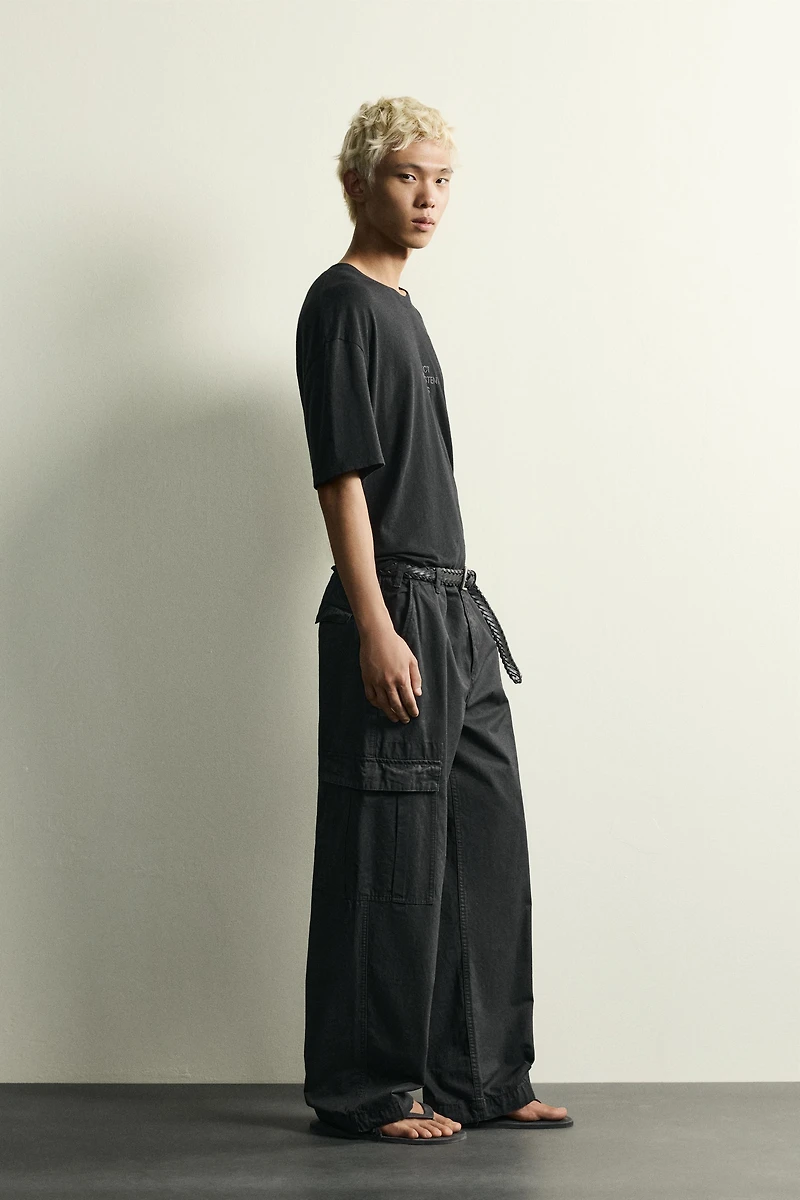 RELAXED FIT WASHED TEXT T-SHIRT