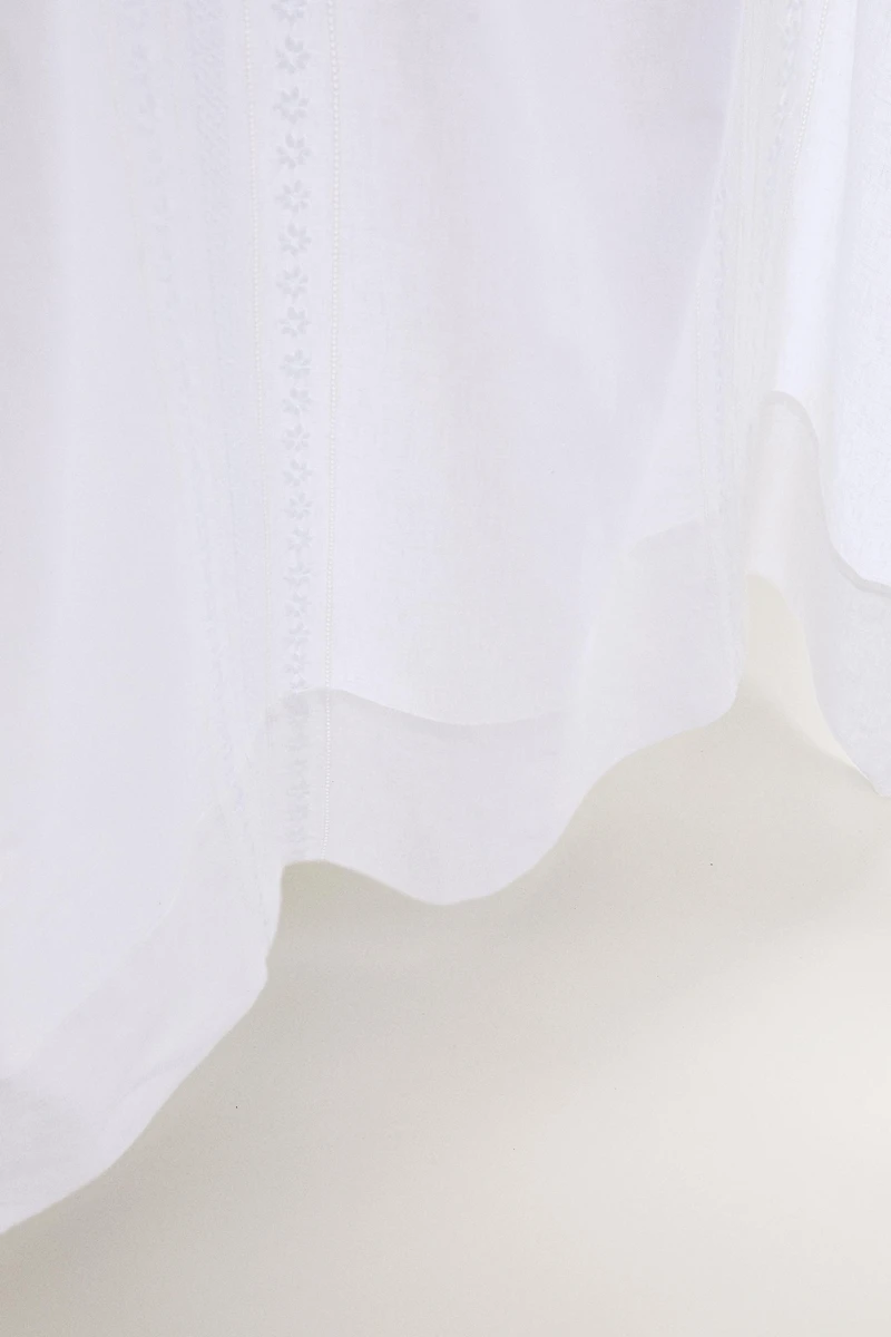 COTTON LINEN CURTAIN WITH EMBROIDERY