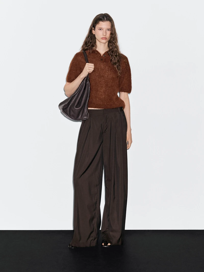Alpaca blend knit polo jumper