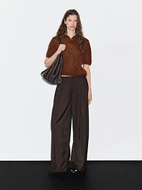 Alpaca blend knit polo jumper