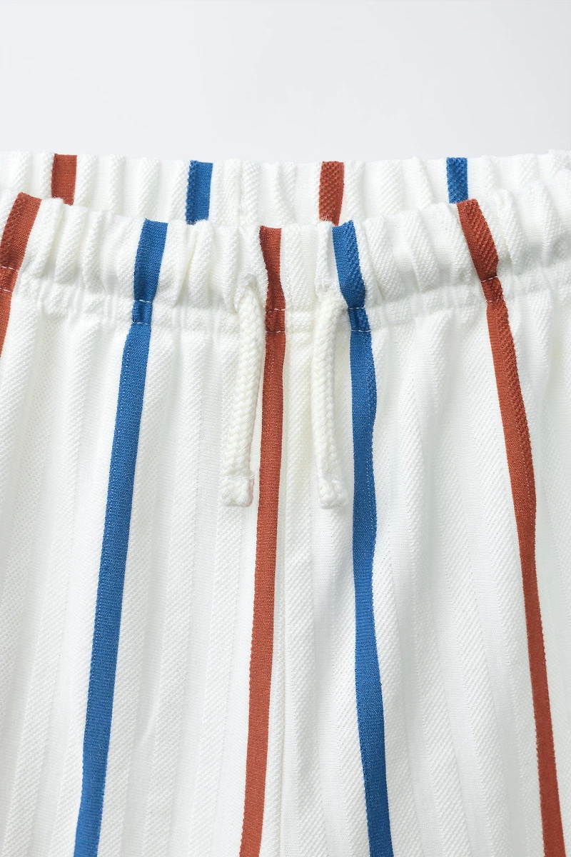 STRIPED TEXTURED PANTS