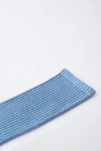 LONG PLAIN RIBBED SOCKS