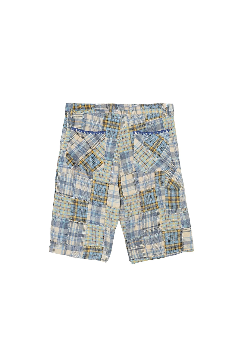 SHORT RELAXED FIT PATCHWORK À CARREAUX