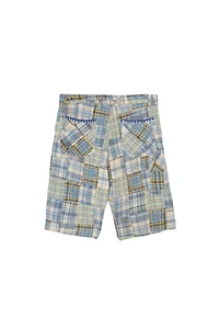 SHORT RELAXED FIT PATCHWORK À CARREAUX