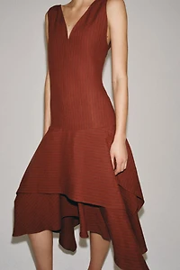ASYMMETRIC STRIPED DRESS ZW COLLECTION