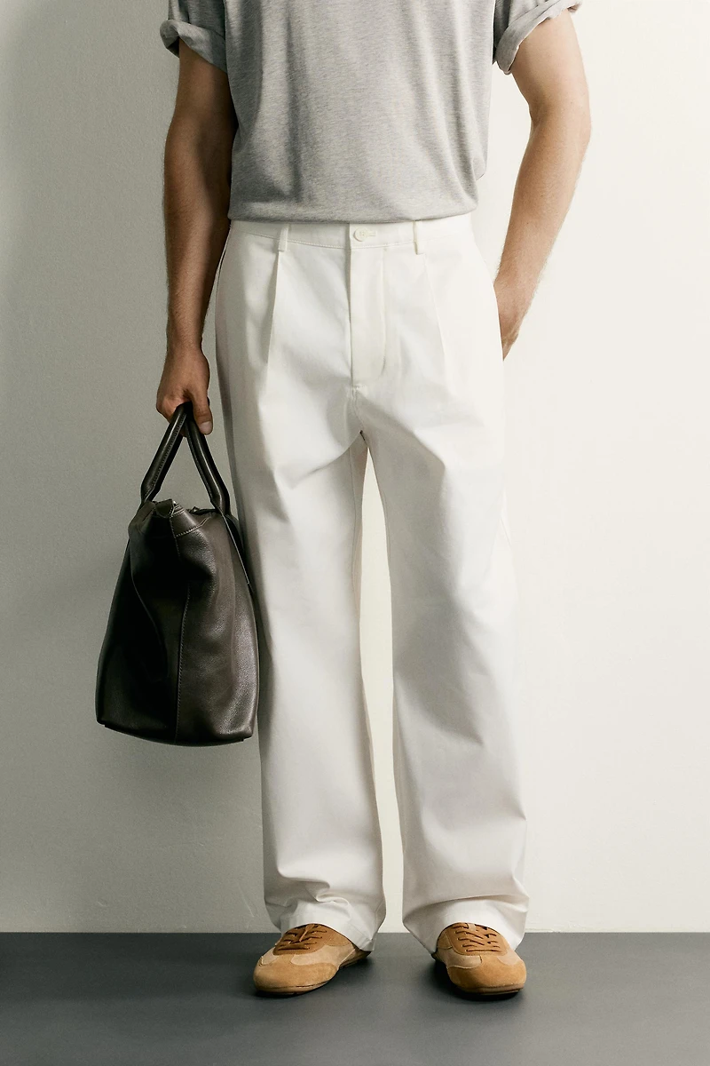 PANTALON STRAIGHT FIT À PLIS