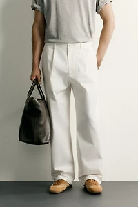 PANTALON STRAIGHT FIT À PLIS