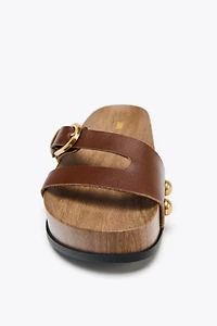 LEATHER STRAPPY PLATFORM SANDALS