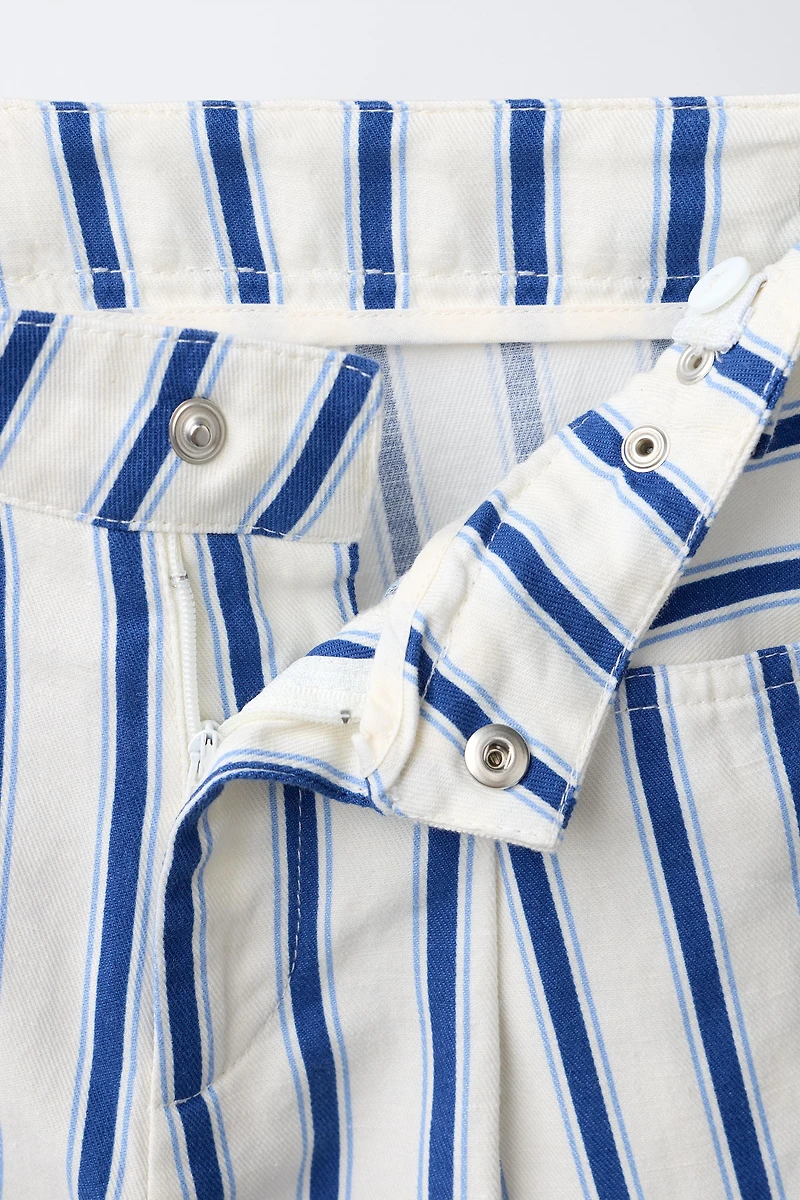 STRIPED BARREL PANTS