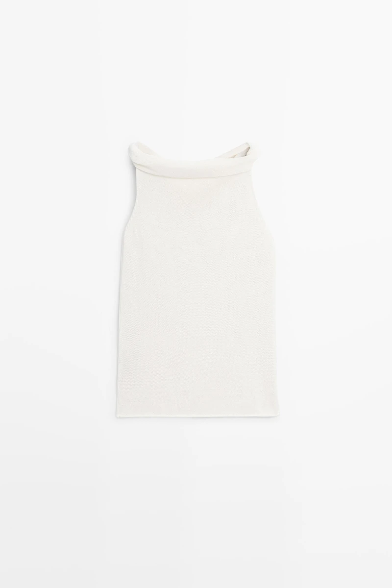 Top bustier en maille côtelée