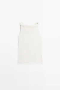 Top bustier en maille côtelée