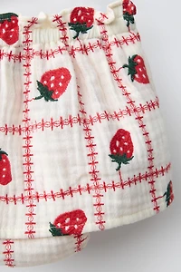 EMBROIDERED STRAWBERRY SKORT CASA LAWA X ZARA KIDS
