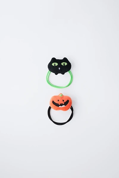 TWO-PACK OF PUMPKIN AND CAT HAIR TIES