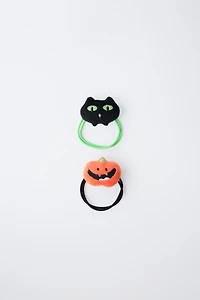 TWO-PACK OF PUMPKIN AND CAT HAIR TIES