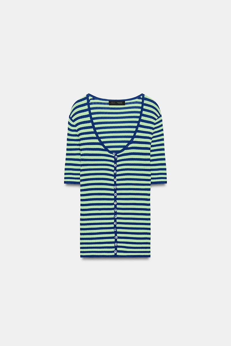 STRIPED KNIT TOP