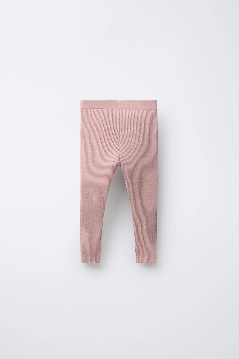 RIBBED KNIT LEGGINGS