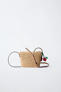 RAFFIA CHERRY CROSSBODY BAG