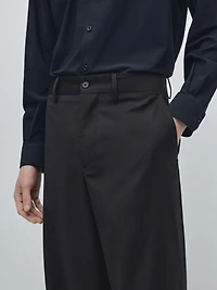 Pantalon de costume wide leg en laine froide