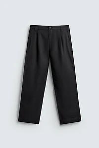 RELAXED FIT PLEATED PANTS