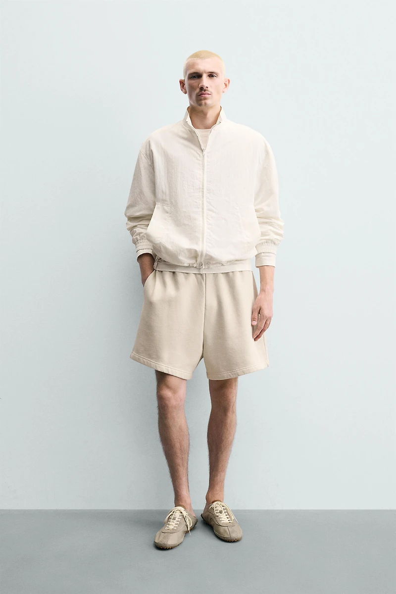 WASHED TEXT PRINT JOGGER SHORTS