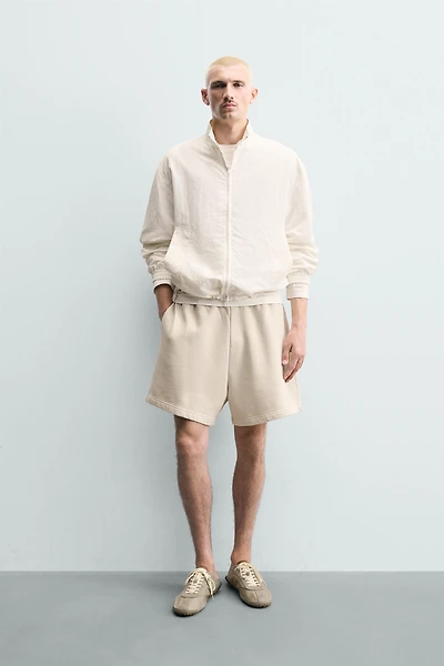 WASHED TEXT PRINT JOGGER SHORTS