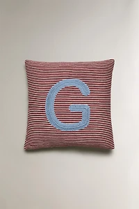 CHILDREN'S EMBROIDERED LETTER THROW PILLOW