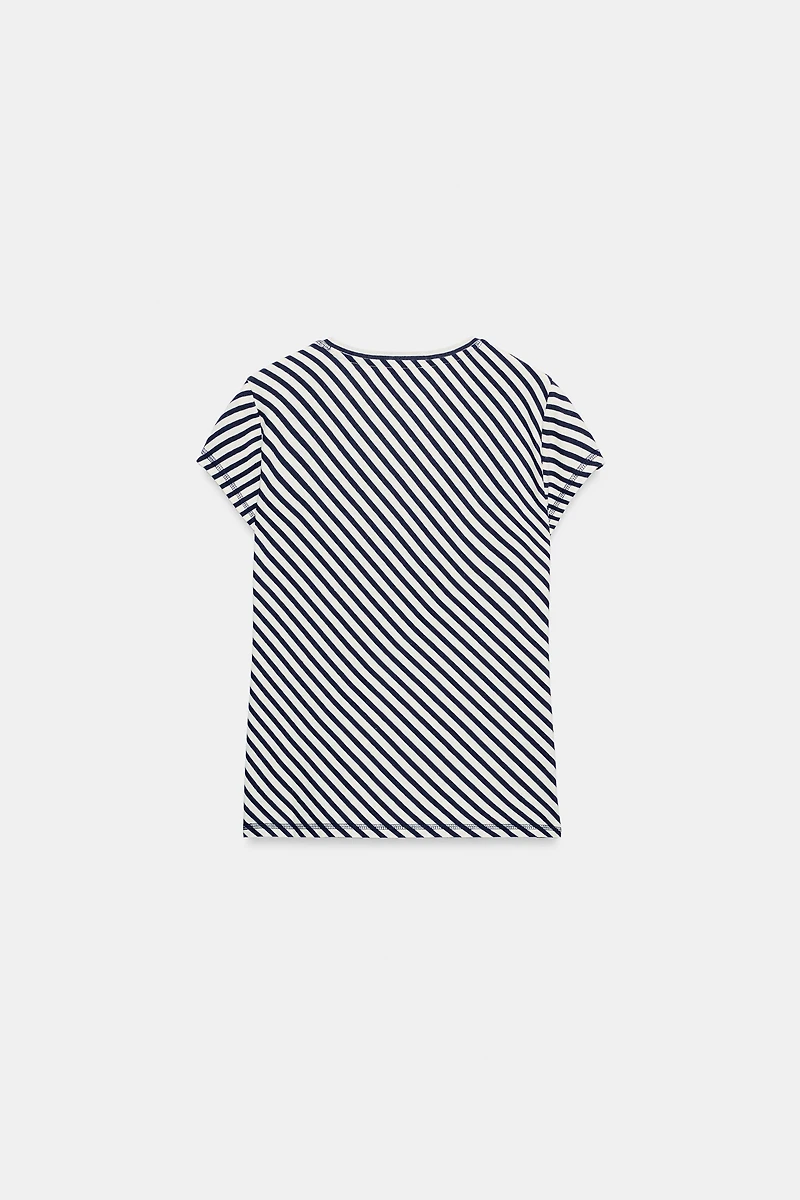 STRIPED LINEN BLEND T-SHIRT