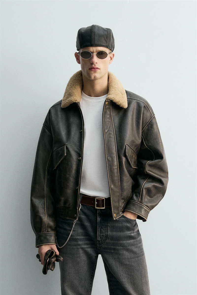 LIMITED EDITION MATCHING COLLAR LEATHER JACKET