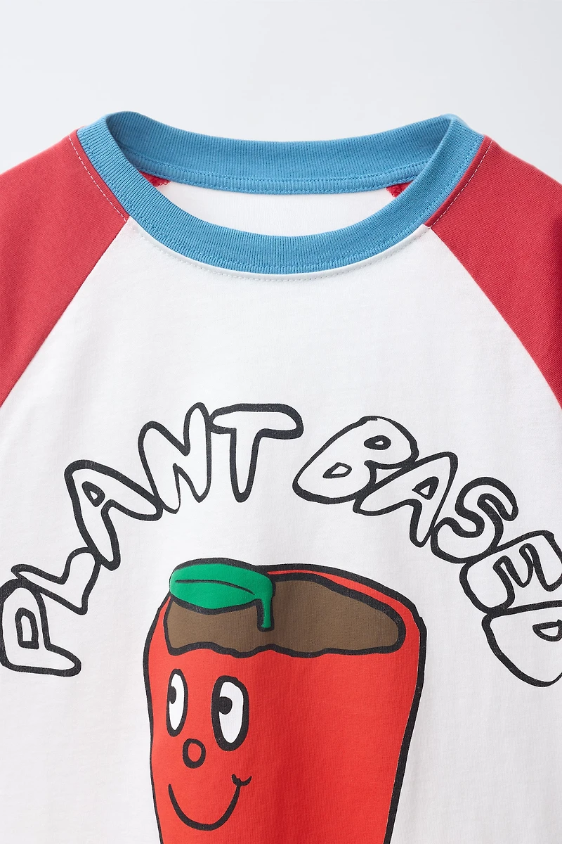 RAGLAN SLEEVE PRINTED T-SHIRT