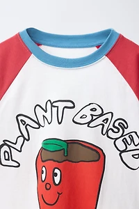 RAGLAN SLEEVE PRINTED T-SHIRT