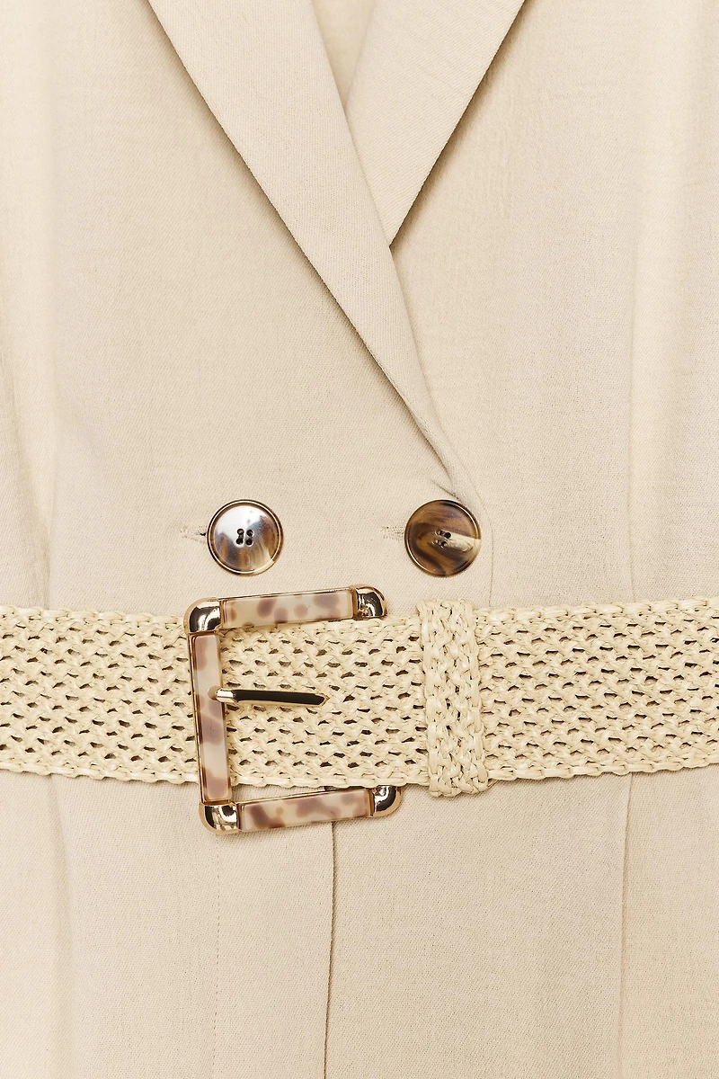 BELTED SHORT SLEEVE JUMPSUIT