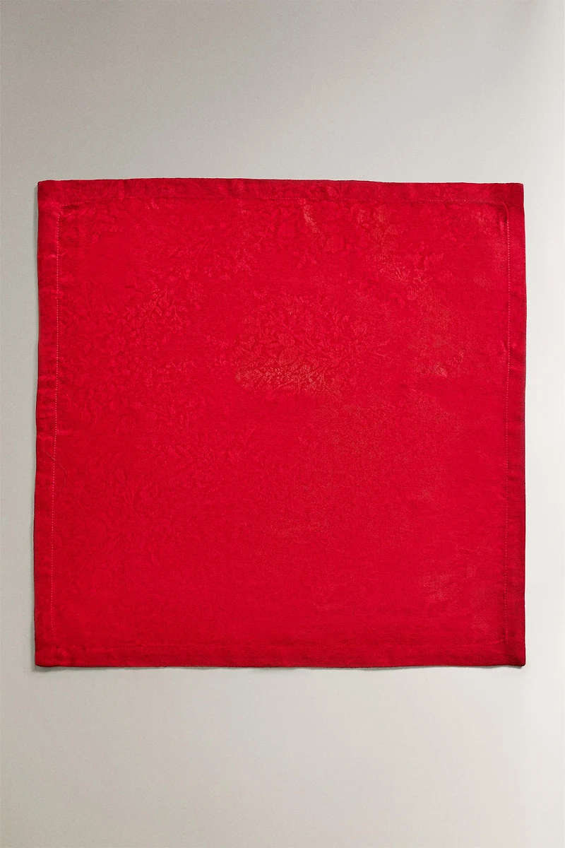 LOT DE SERVIETTES TABLE JACQUARD BRANCHES NOËL (LOT 2)