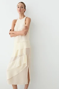 Robe midi fluide à volants