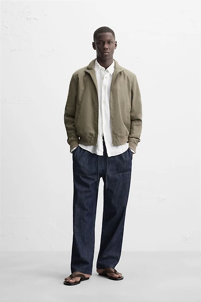 100% LINEN BOMBER JACKET