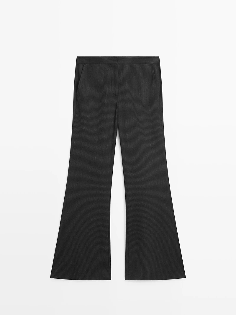 Flare fit pinstripe trousers