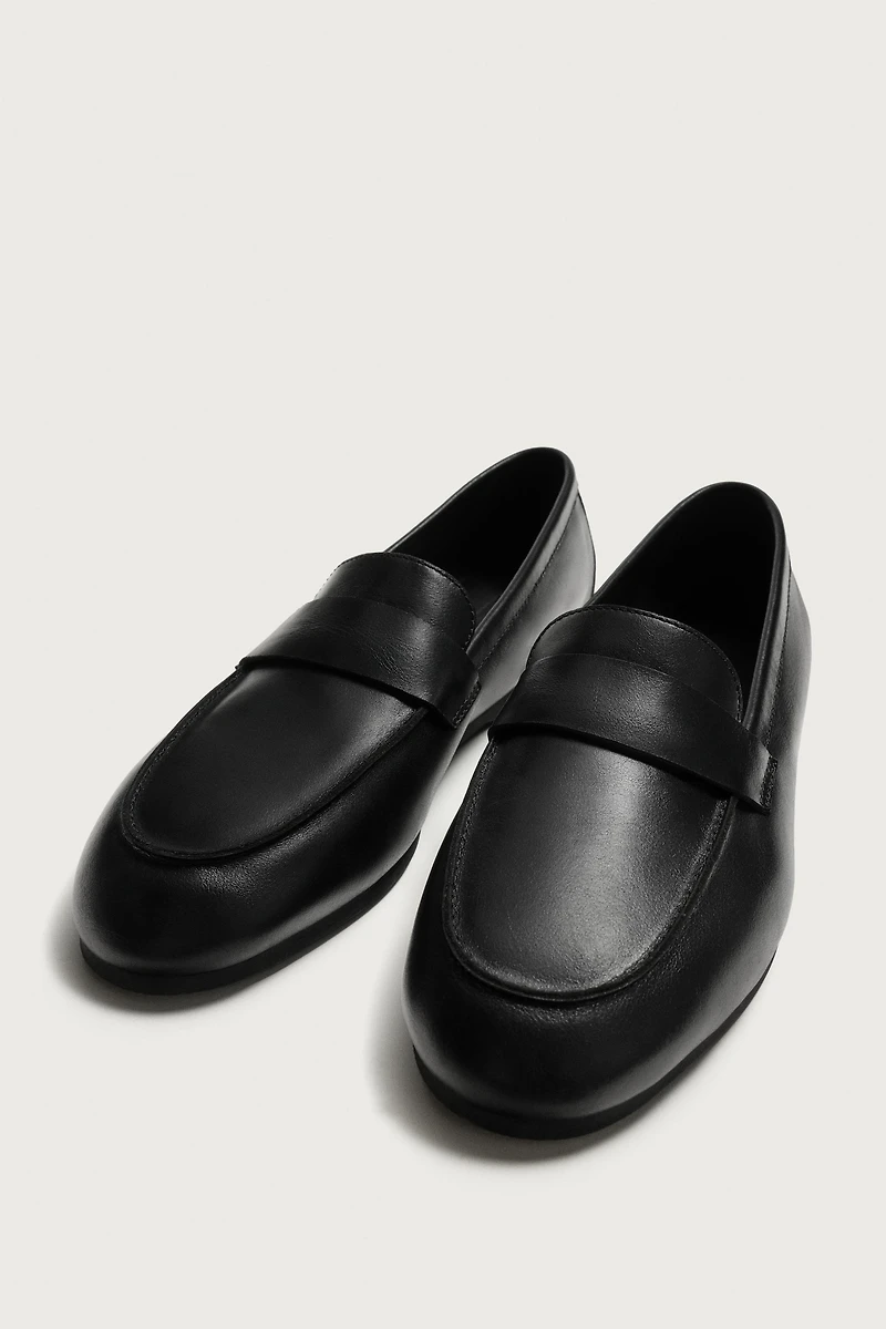 AARON LEVINE X ZARA LEATHER PENNY LOAFERS
