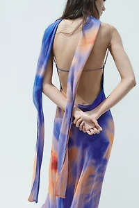 FOULARD PRINT LONG DRESS