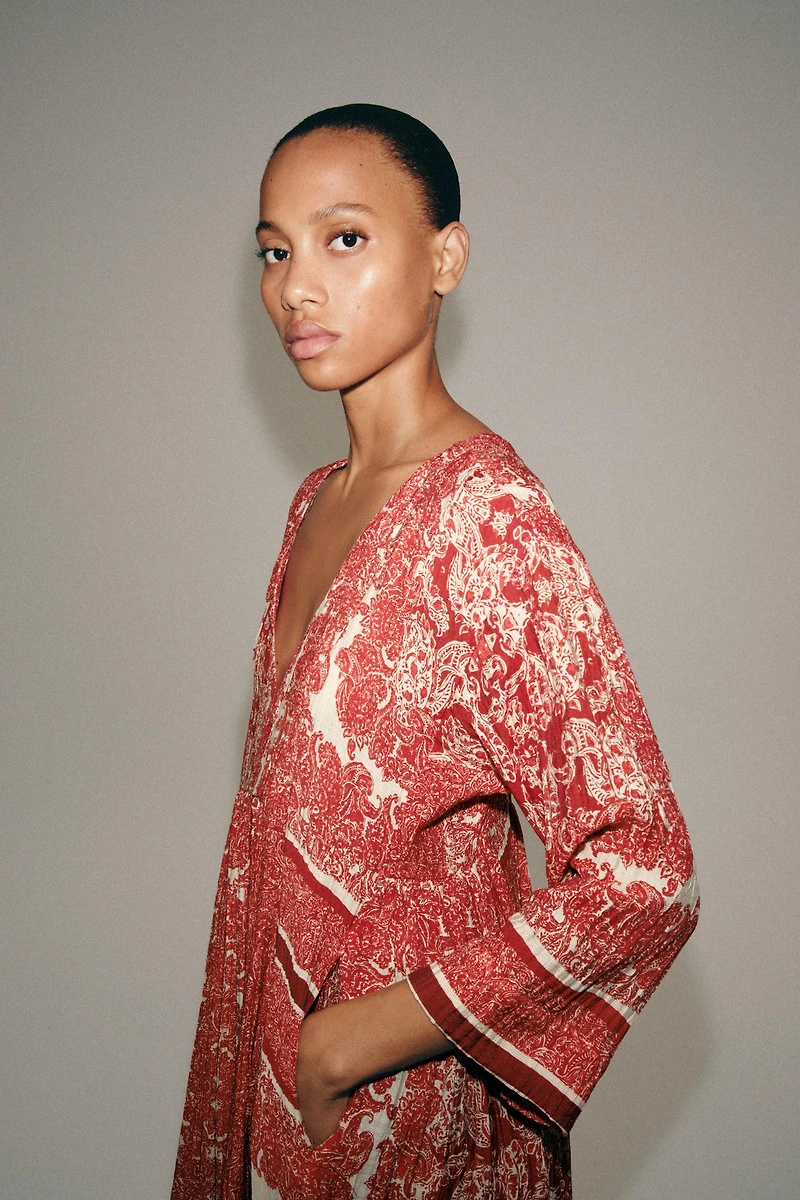 ZW COLLECTION PRINTED MIDI DRESS